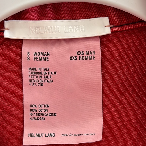 Helmut Lang Femme Trucker Denim Mini
Shirt Dress In Oxidized Red size S - Picture 2 of 6